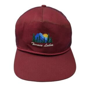 Texace Terrace Lakes Slideback Trucker Hat Red OS Adjustable Mesh Back Rope